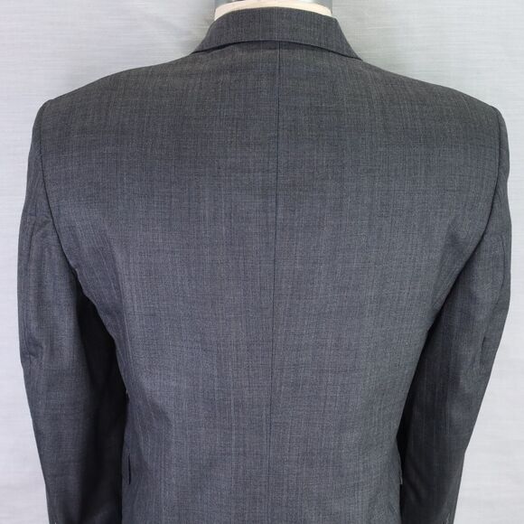 Hart Schaffner Marx Sport Coat Mens 42S Gray Plaid Jacket 3 Button Career Vtg - Picture 9 of 11